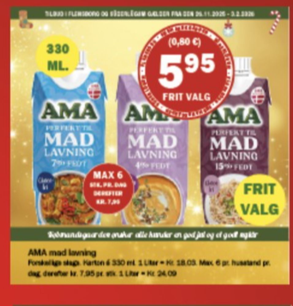 Ama, Madlavningsfløde 4%