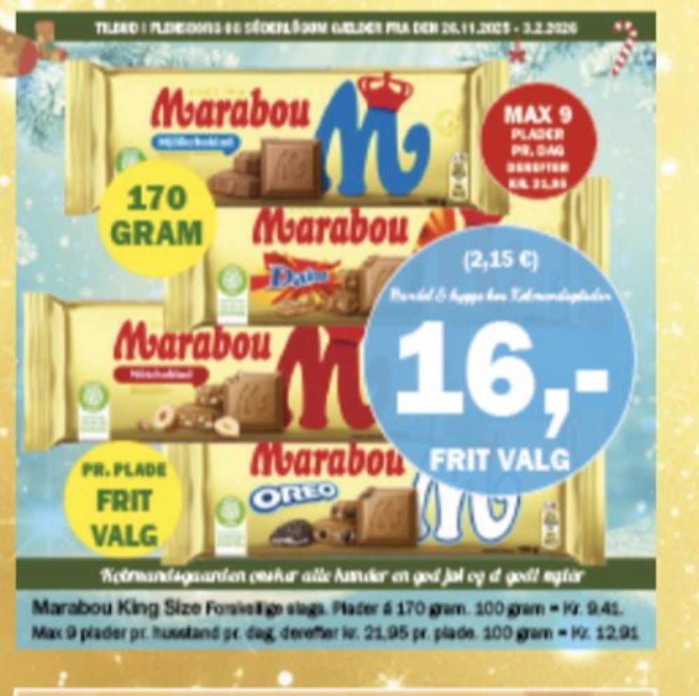 Marabou Daim, Chokoladeplade 