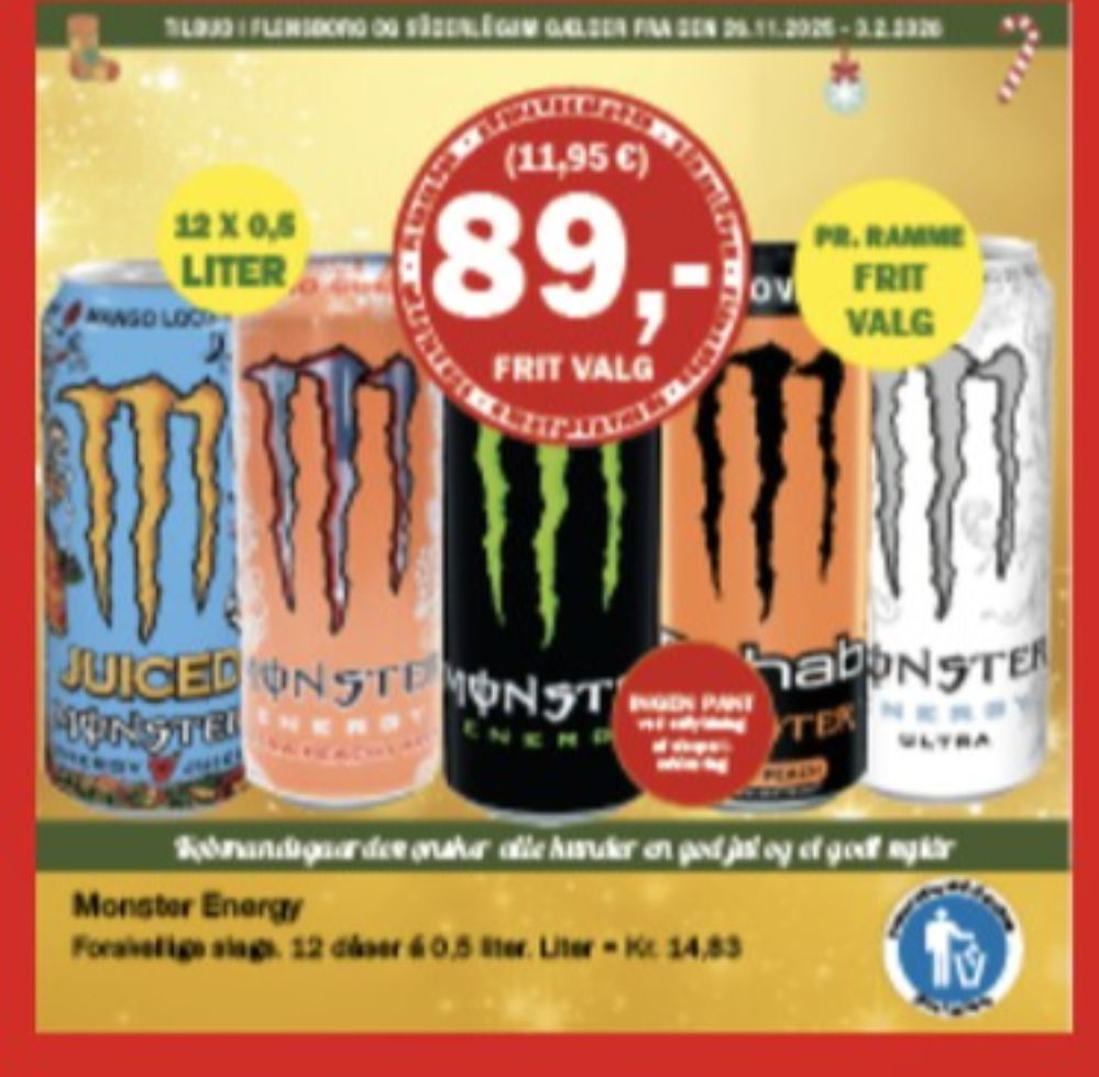 Monster Ultra Peachy Keen, Energidrik 12 pk.