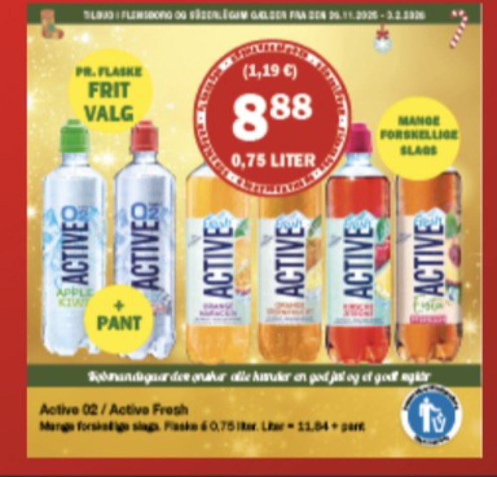 Active O2, Mineralvand Apple/Kiwi