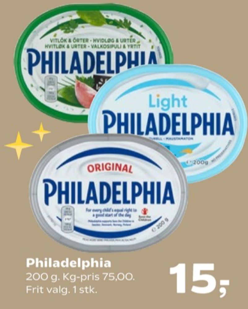 Philadelphia, Flødeost Hvidløg & Urter