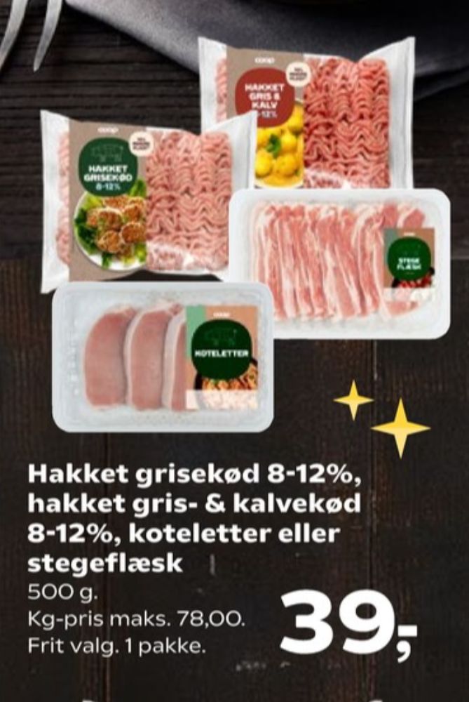 Coop, Hakket grisekød 8-12%
