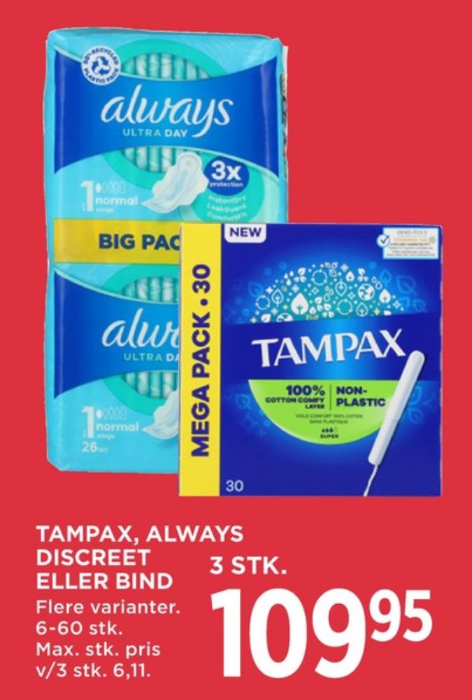 Tampax, Tamponer