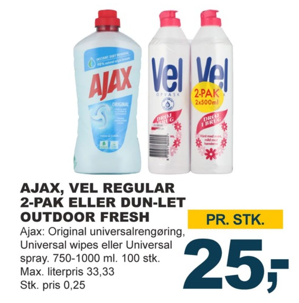 Ajax, Rengøring - universal