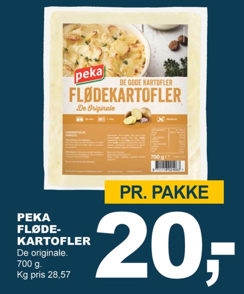 Peka, Flødekartofler