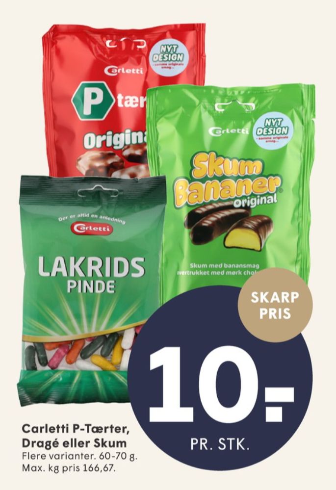 Carletti Lakridspinde, Dragée