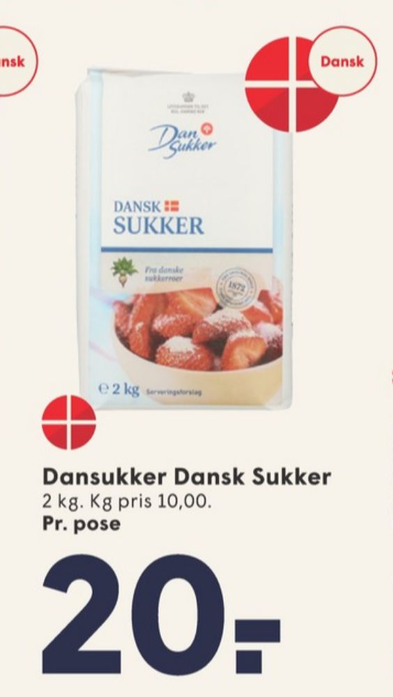 Dansukker, Sukker