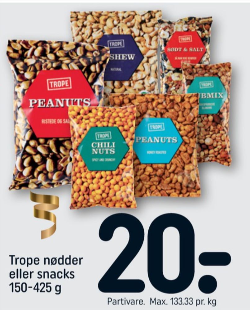 Trope, Peanuts ristede og saltede