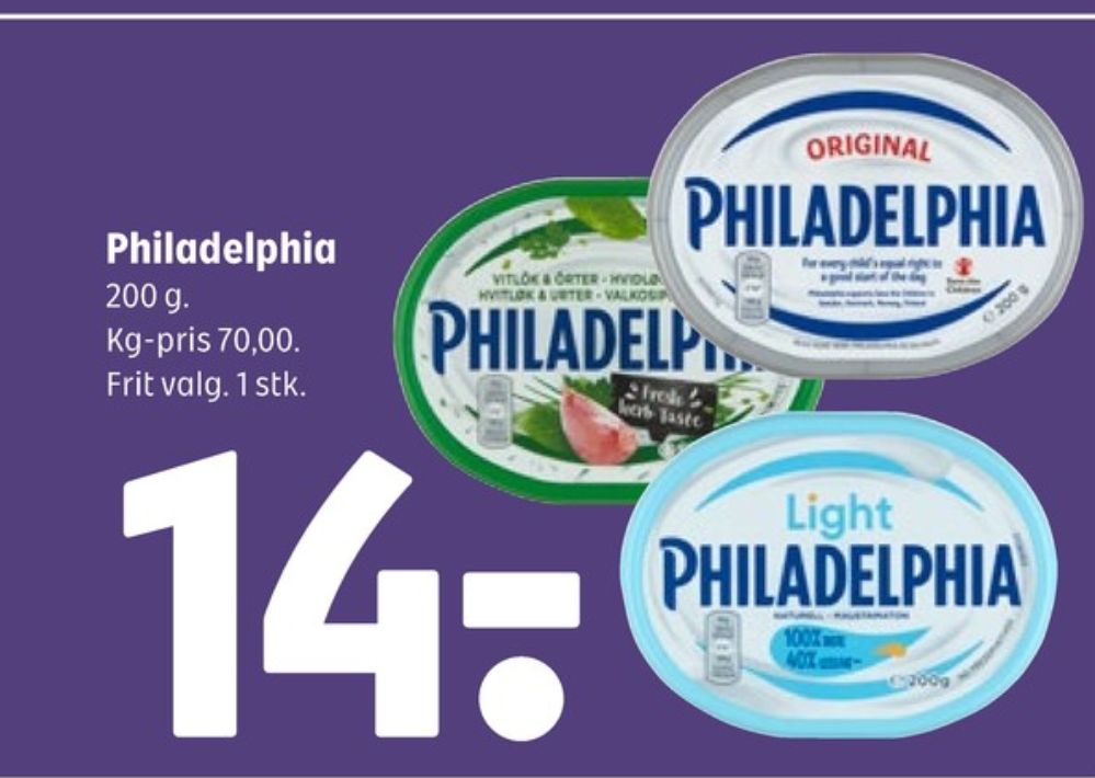 Philadelphia, Flødeost Light