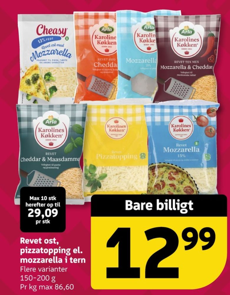 Karolines, Revet ost Pizzatopping