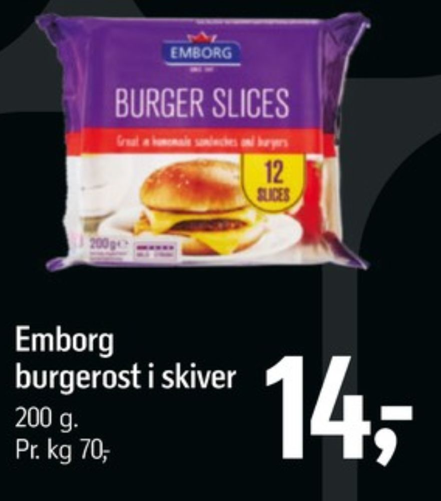 Emborg, Skiveost Burger Slices