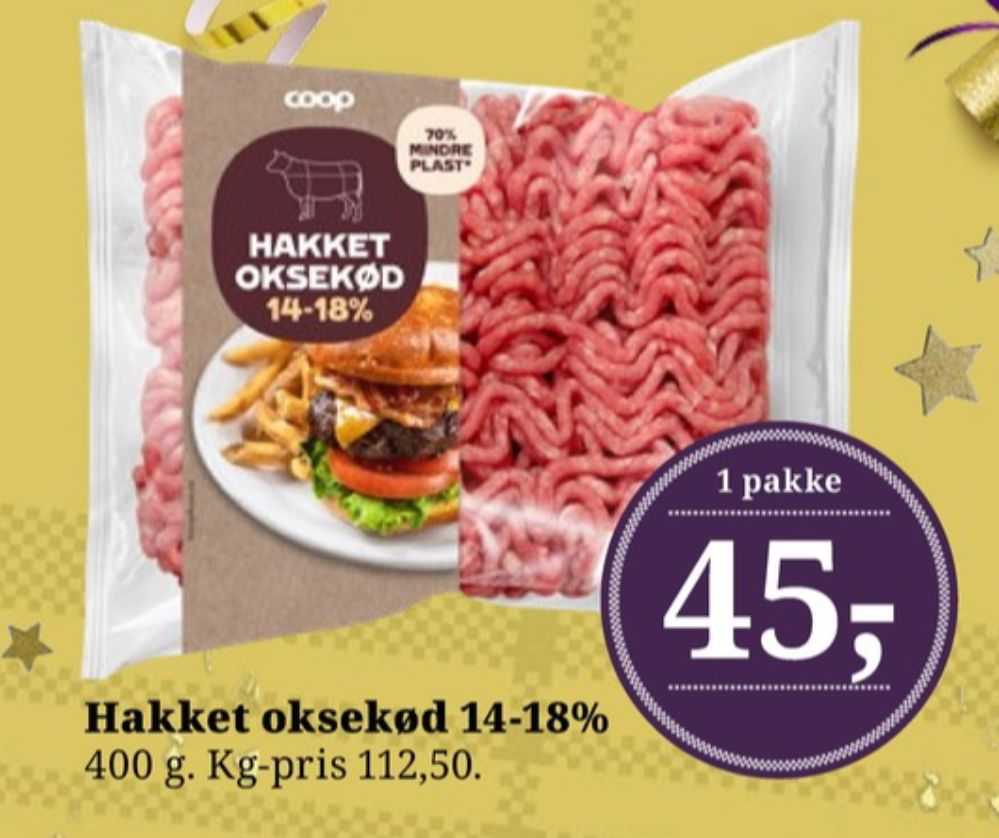 Coop, Hakket oksekød 14-18%