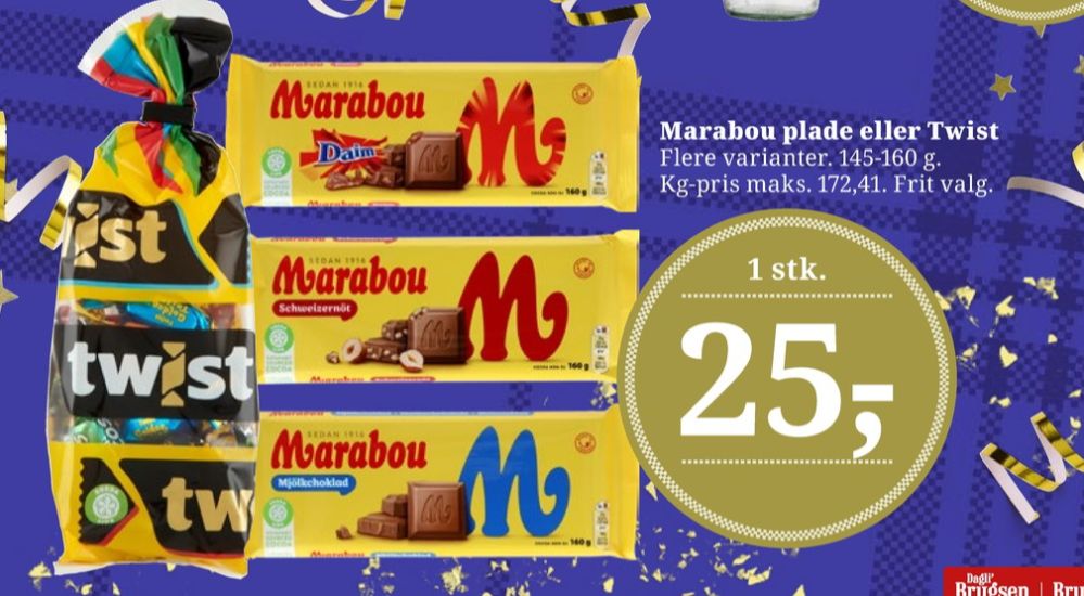 Marabou Daim, Chokoladeplade 