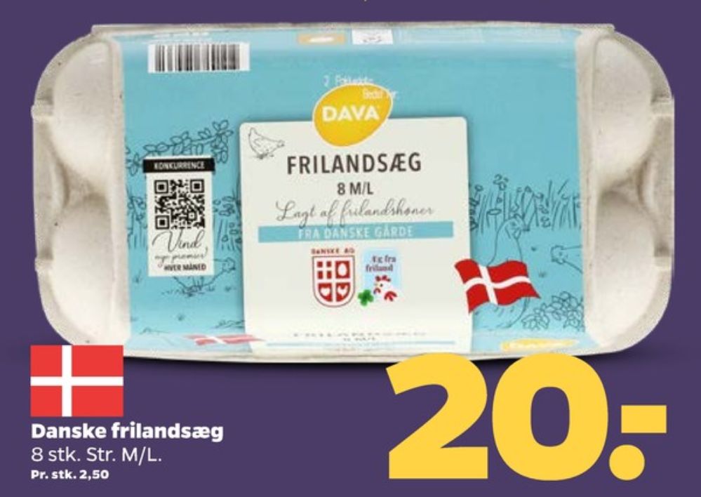 DAVA Foods, Frilandsæg S/M/L