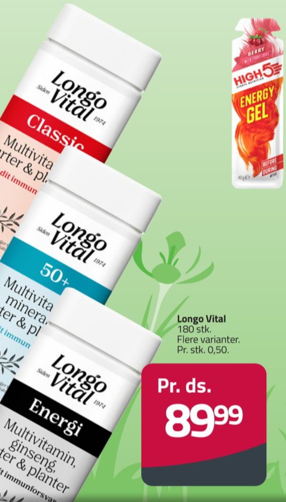 Longo Vital, Vitaminer