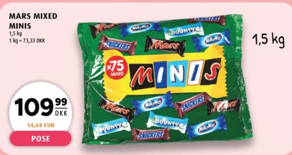 Mars Mixed Minis, Chokoladebar