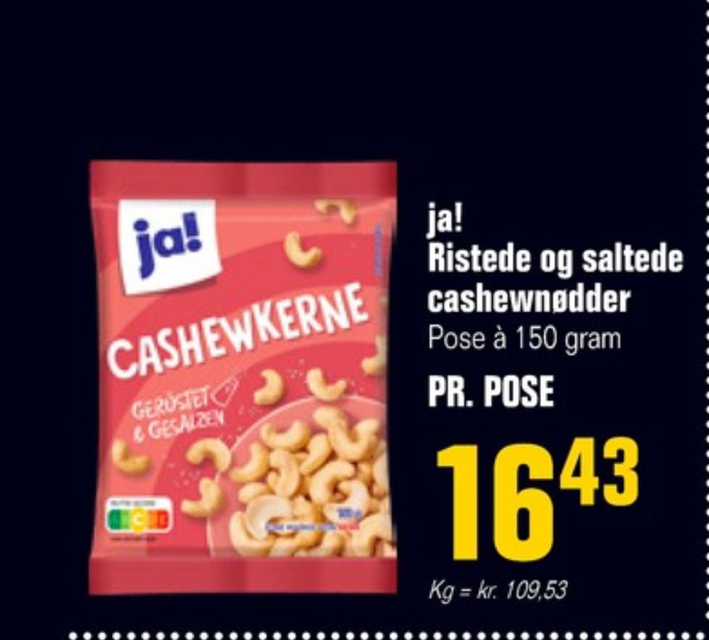 ja!, Ristede og saltede Cashewnødder