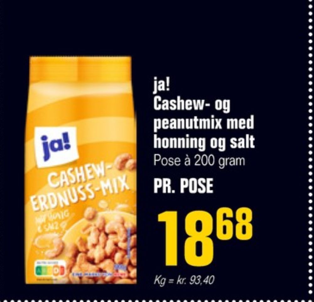 ja!, Cashew- og Peanutmix med Honning og Salt