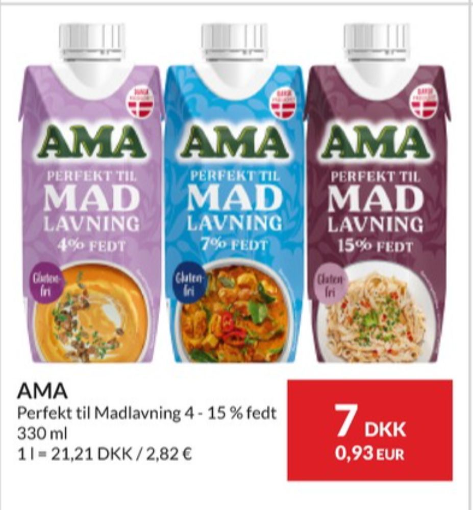 Ama, Madlavningsfløde 15 %