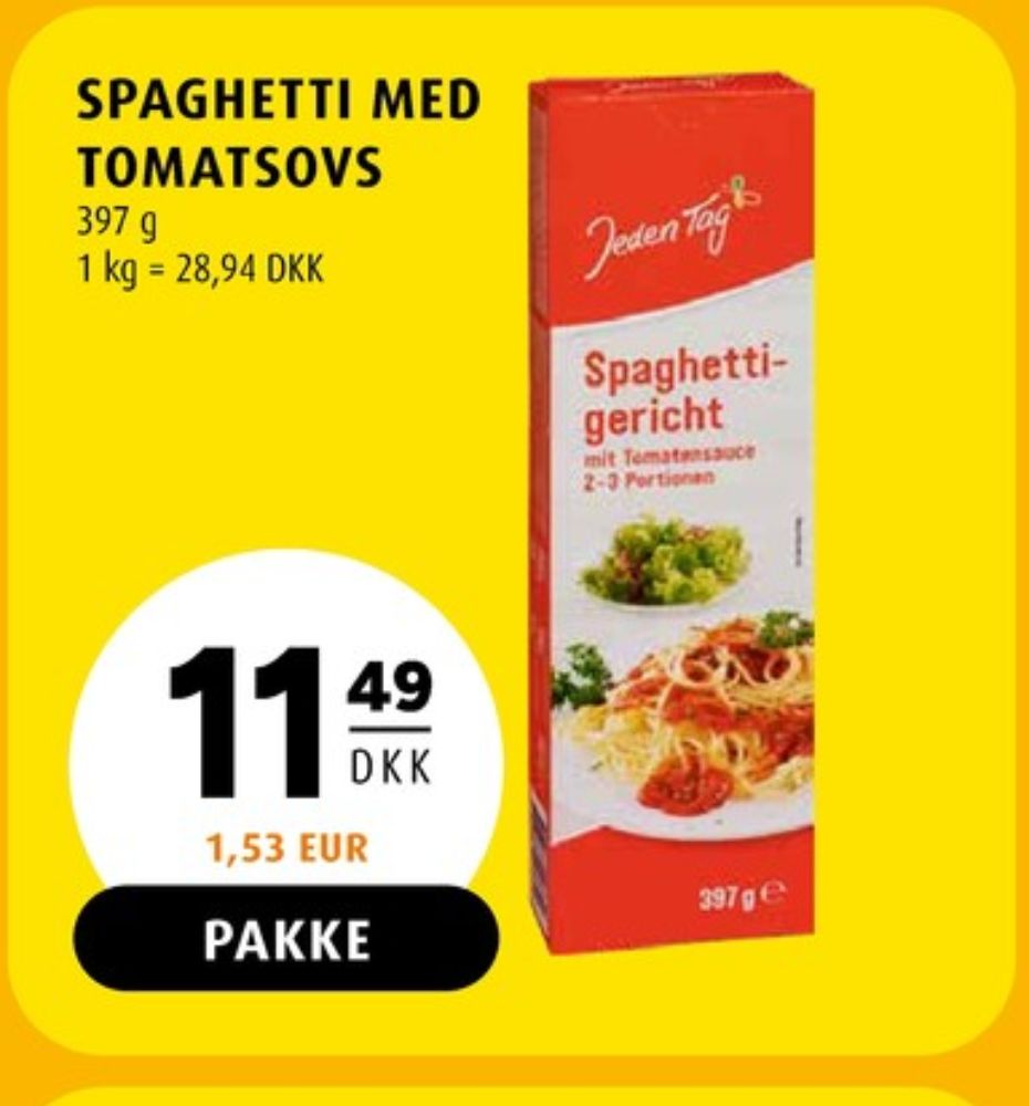 Jeden Tag, Spaghettigericht