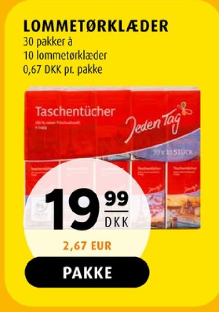 Jeden Tag, Lommetørklæder