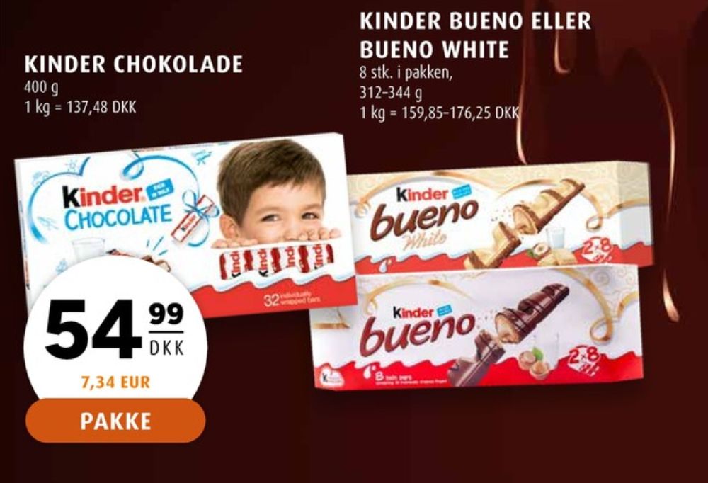 Kinder Chocolate, Chokoladestænger