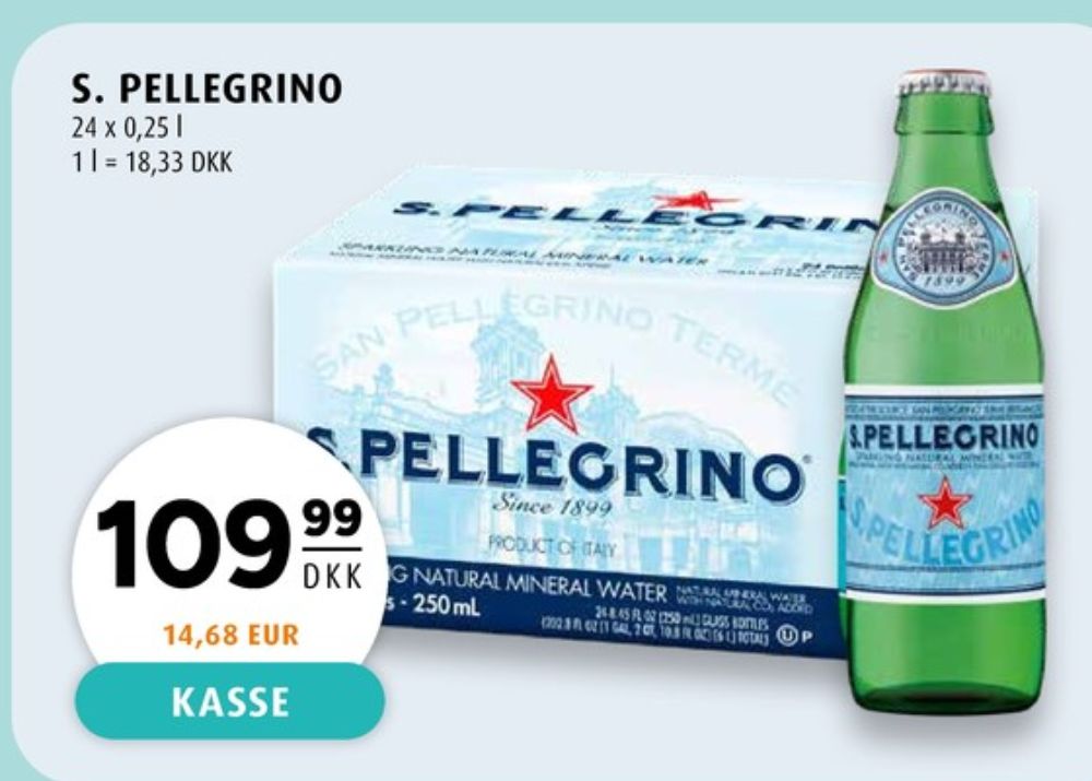 San Pellegrino, Mineralvand med brus 24 pk.