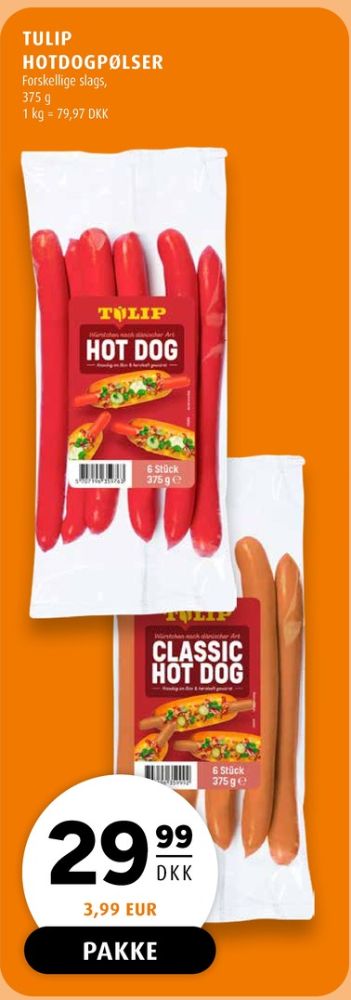 Tulip, Hotdogpølser