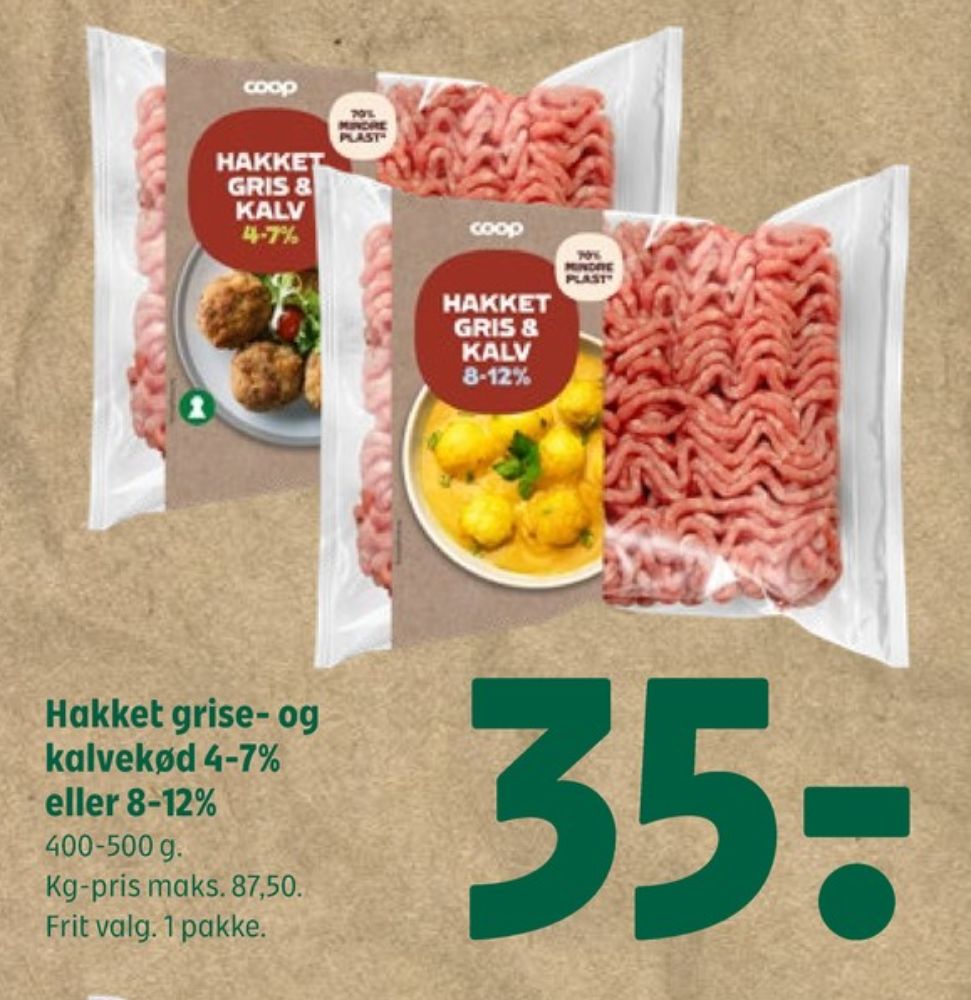 Coop, Hakket kalv og grisekød 4-7%