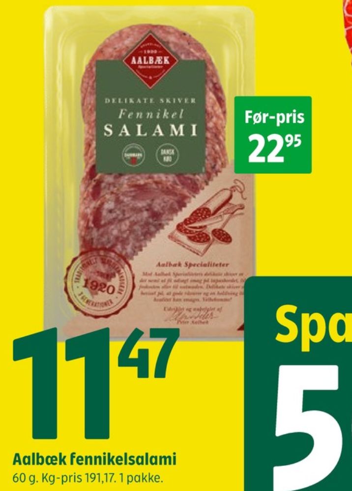 Aalbæk Specialiteter, Salami Fennikel