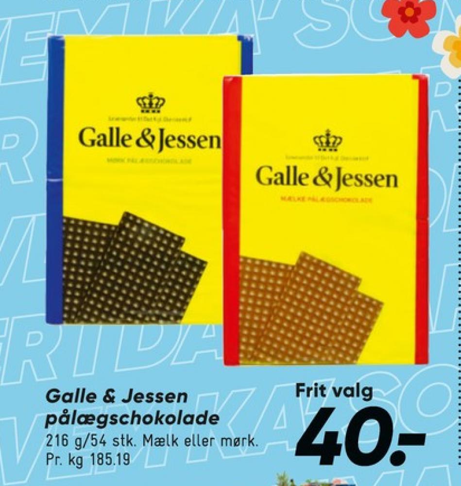 Galle & Jessen, Pålægschokolade Mørk