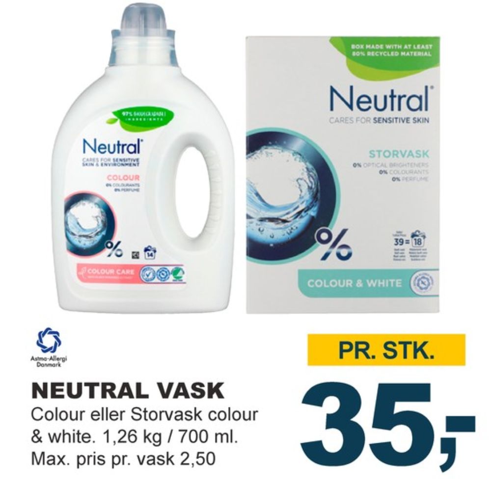 Neutral, Vaskepulver