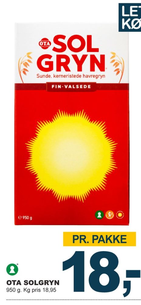Ota Sol Gryn, Finvalsede Havregryn 