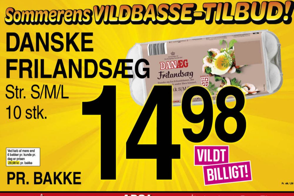 Danæg, Frilandsæg S/M/L