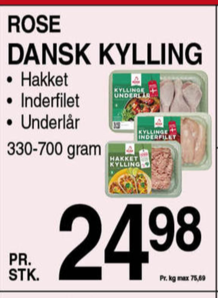 Rose, Kyllingeinderfilet