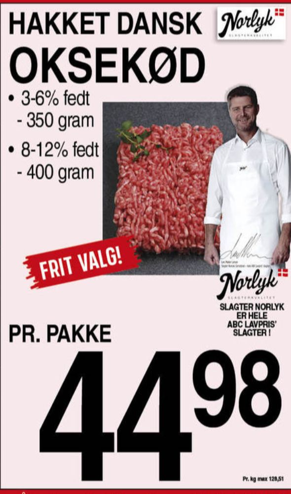 Norlyk Slagter, Hakket oksekød 8-12%