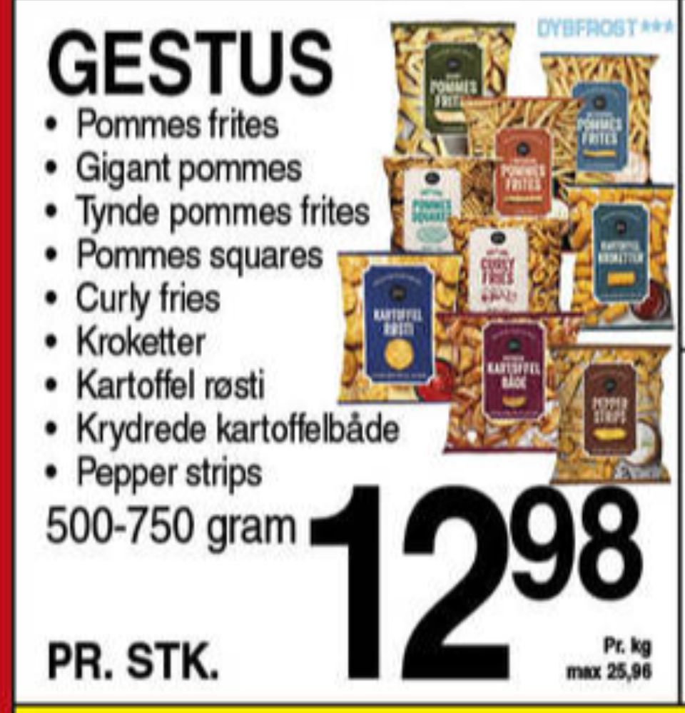 Gestus, Pommes Frites Tyndtskårne