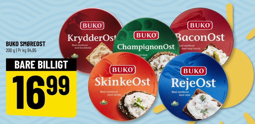 Buko Smelte, Smøreost Skinkeost