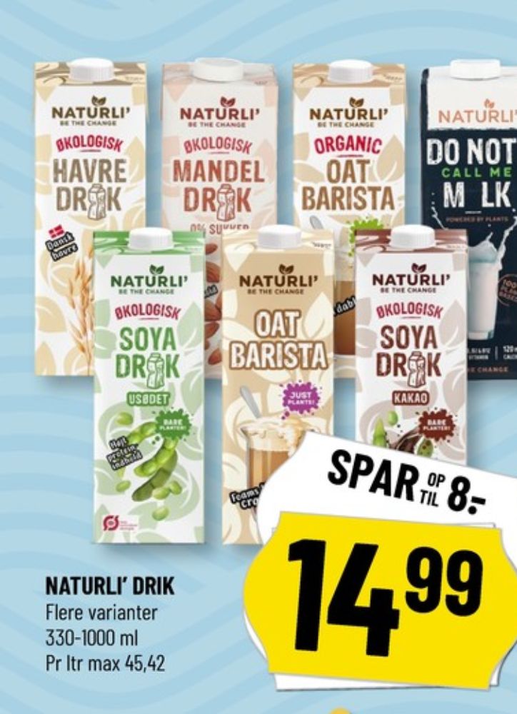 Naturli' Oat Barista, Havredrik