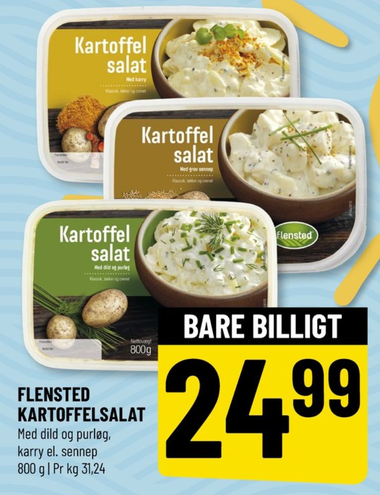 Flensted, Kartoffelsalat med Grov Sennep