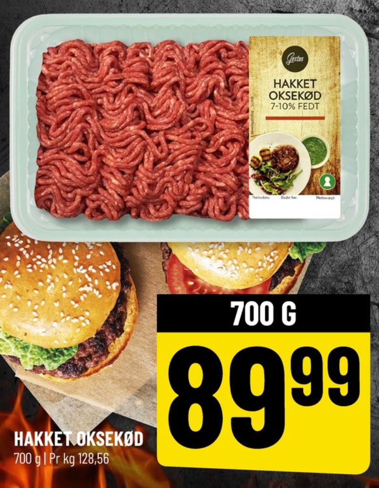 Gestus, Hakket oksekød 7-10%