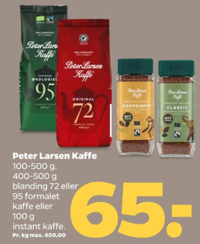 Peter Larsen Blanding 72, Kaffe Formalet