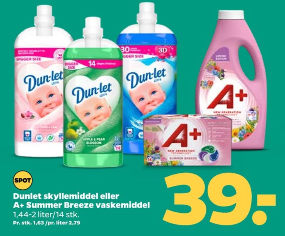 A+, Vaskemiddel-flydende