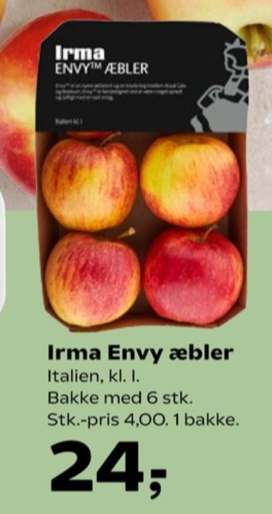 Irmas, Æbler