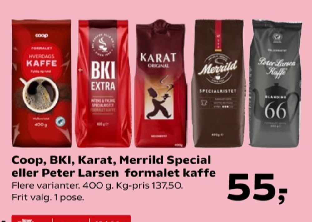Peter Larsen Blanding 66, Kaffe Formalet