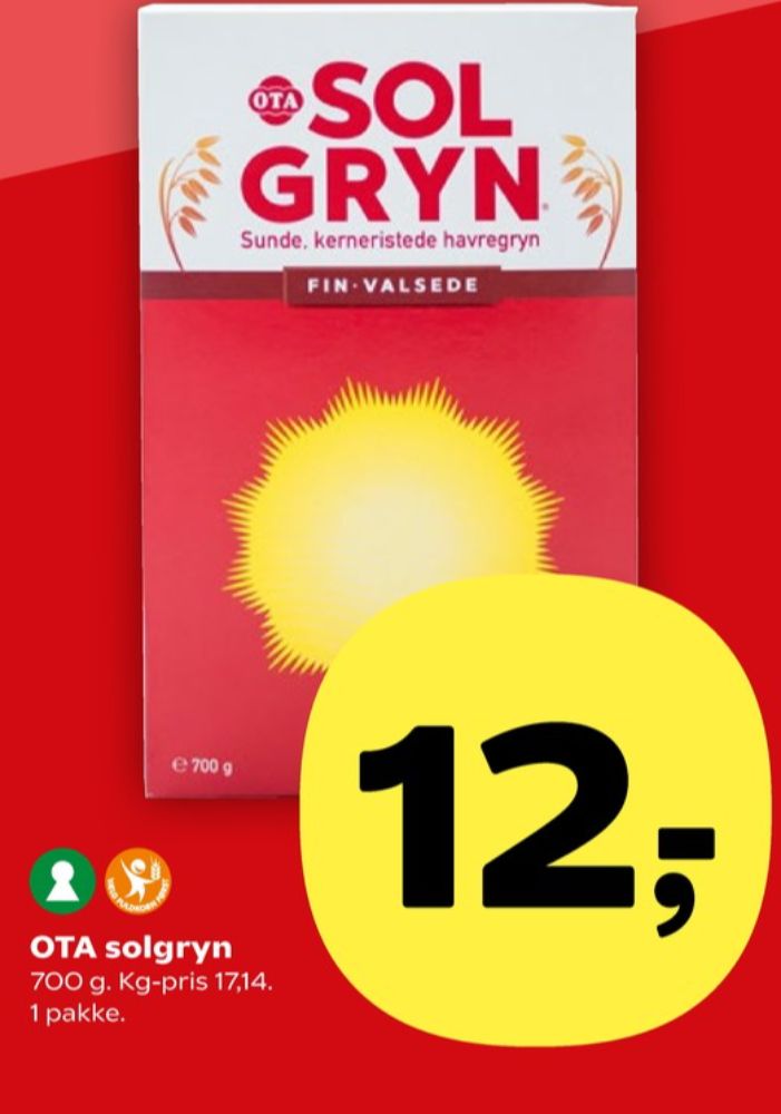 Ota Sol Gryn, Finvalsede Havregryn 