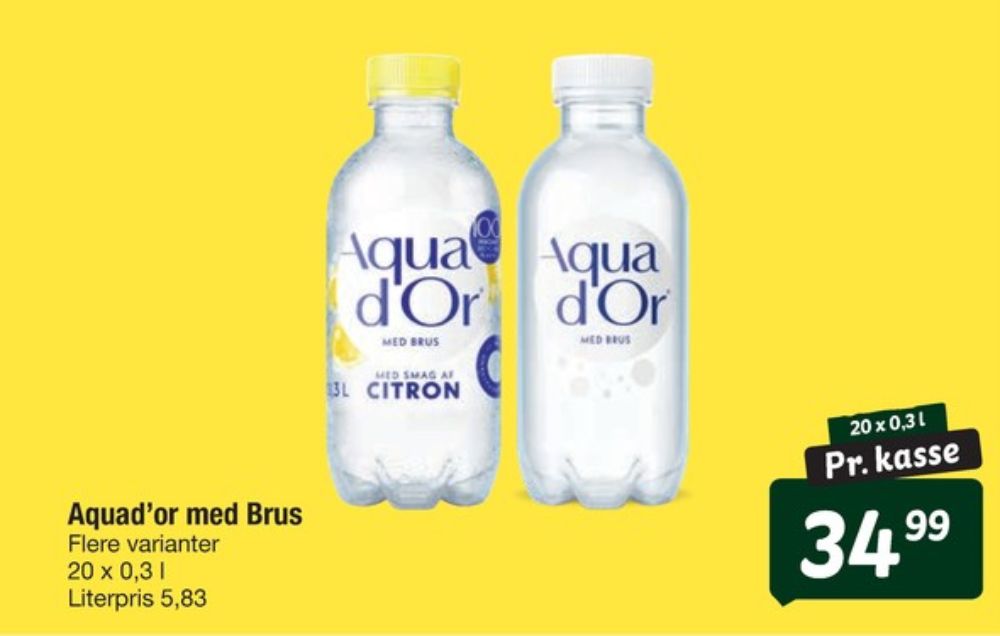Aqua d'Or, Mineralvand med brus Citron 20 pk.
