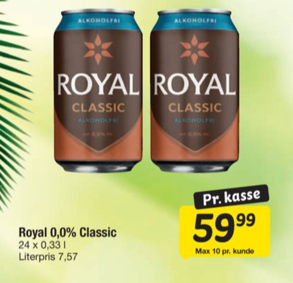 Royal 0,0 Classic, Øl - Alkoholfri 24 pk.