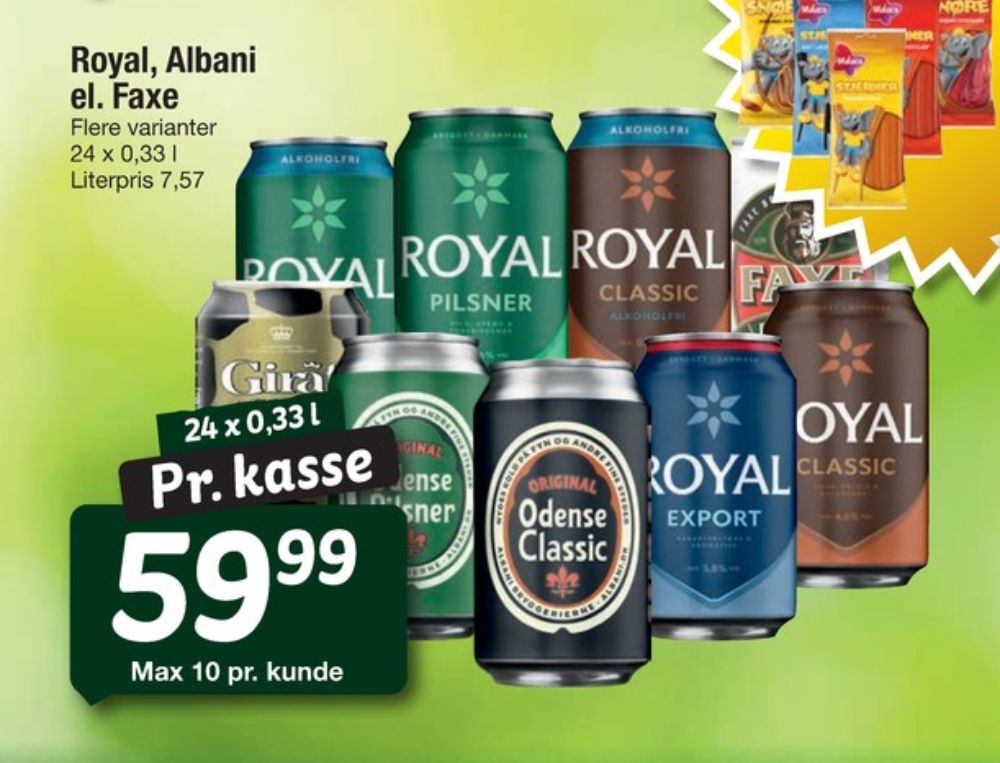 Royal 0,0 Pilsner, Øl - Alkoholfri 24 pk.