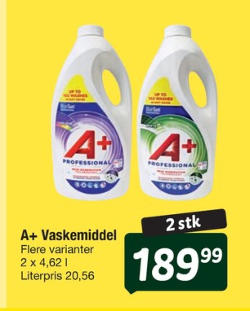 A+, Vaskemiddel-flydende